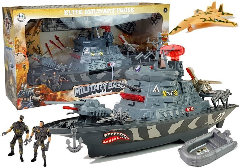 Vojenská loď s výbavou LEAN Toys se světlem a zvukem — Celkový pohled