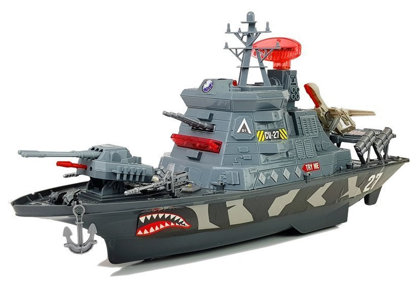 Vojenská loď s výbavou LEAN Toys se světlem a zvukem — Detailové zobrazení