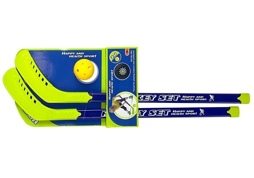 Dětské hokejky s míčkem a pukem Floorball, LEAN Toys, pro děti od 3 let — V provozu