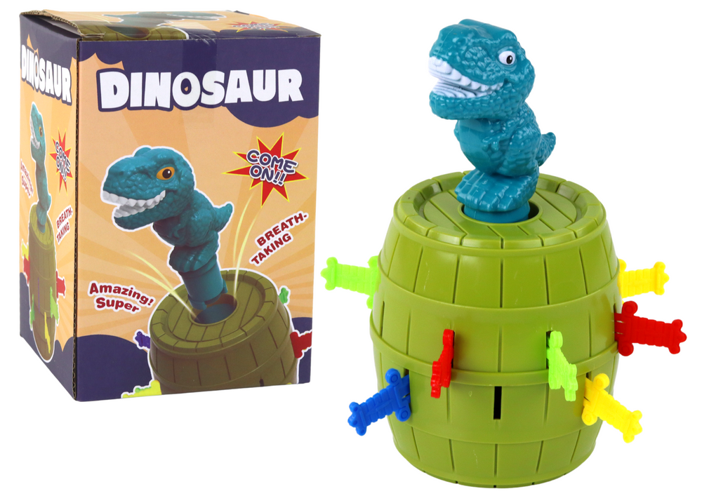 Dovednostní hra Dino - Skákající Dinosaurus v Sudu