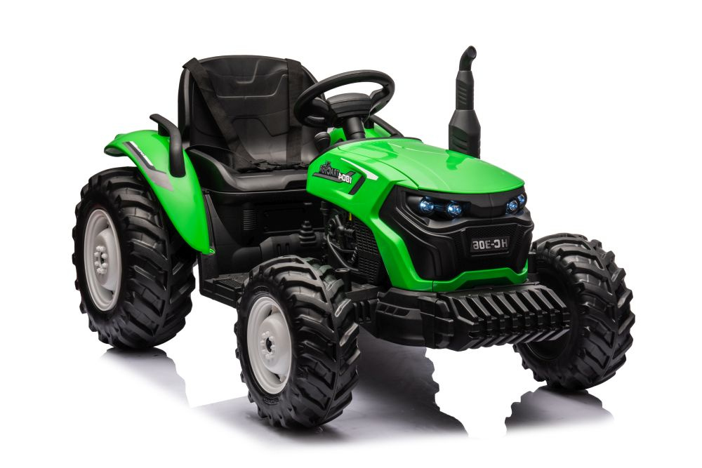 Elektrický traktor LEAN Toys HC-306 zelený 24 V s prívesom, 2x95 W motor, diaľkové ovládanie, Bluetooth