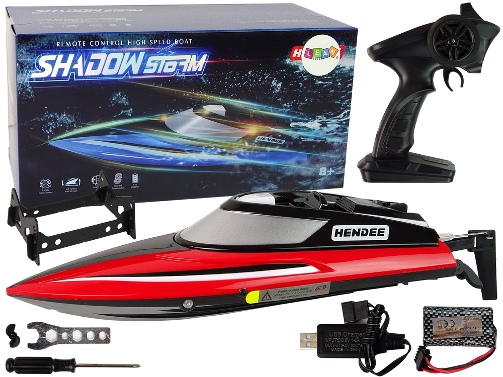 RC Motorový člun s dálkovým ovládáním 2,4G Červený 20-25 km/h