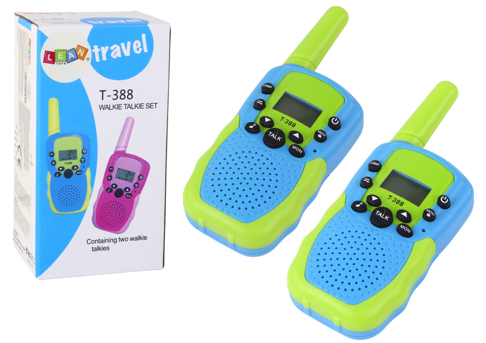Dětské vysílačky Walkie Talkie Zeleno-Modré Dosah 3 km