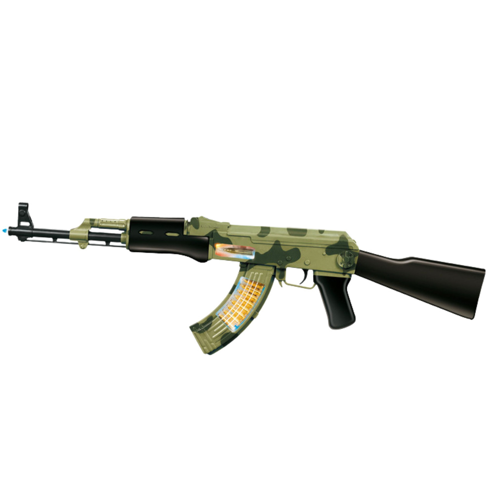 Vojenská puška LEAN Toys s maskáčovou barvou, světlem a vibracemi 70 cm — Detail