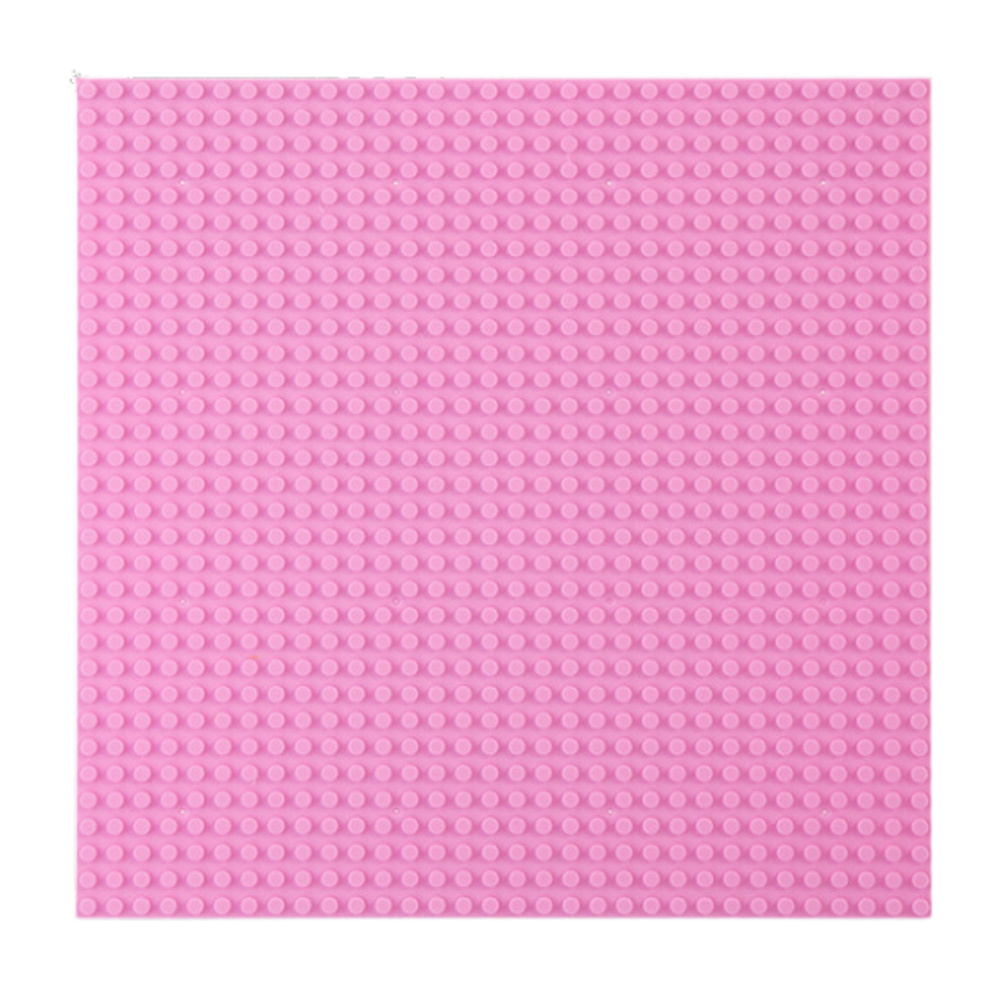 Růžová stavební deska LEAN Toys 40x40 cm pro kreativní hru od 3 let — Celkový pohled