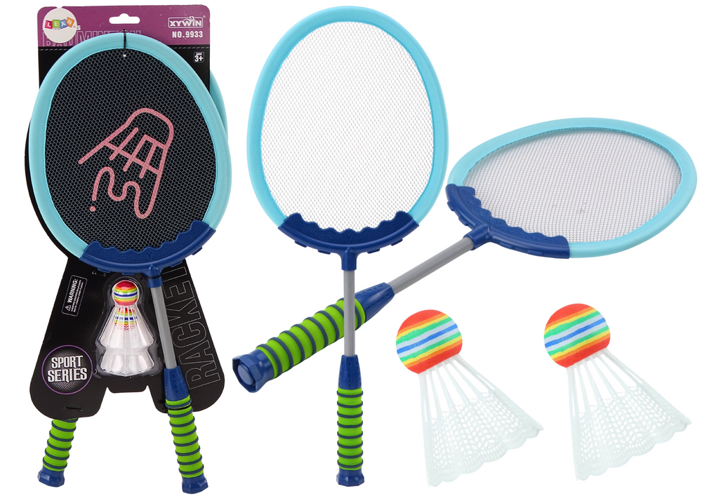 Sada 2 raket na badminton s košíčky modrá