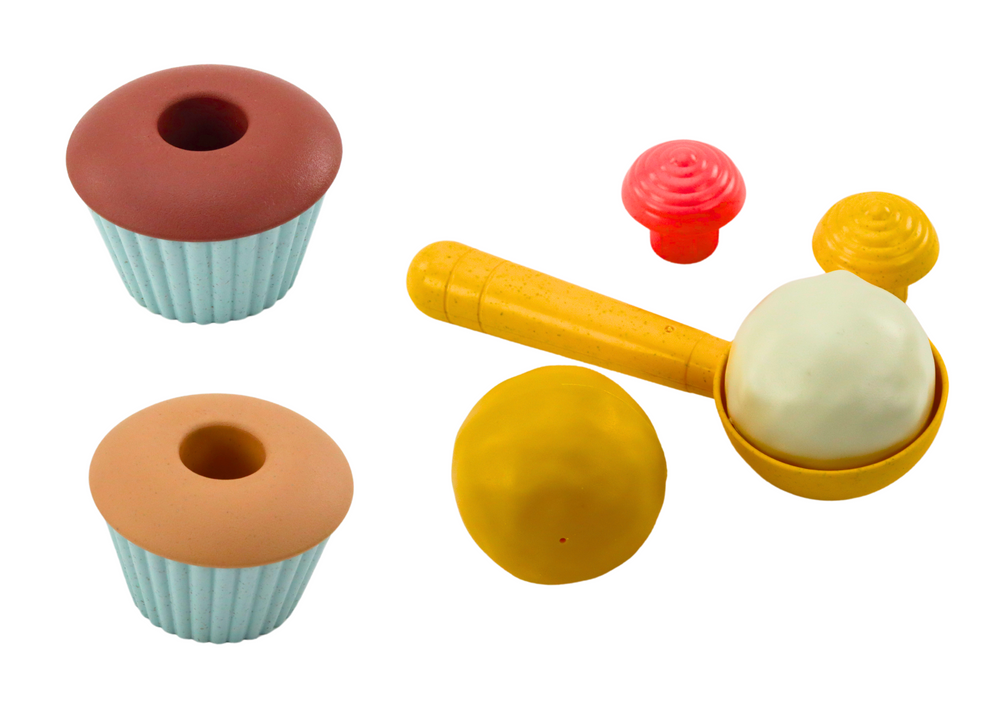 Sada na písek LEAN Toys zmrzlina kornoutky dortíky lžička 13 kusů — V provozu