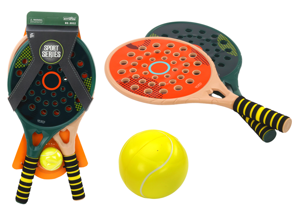Dětský Padel Set 2 Raketky + Žlutý Míček pro Bezpečnou Zábavu