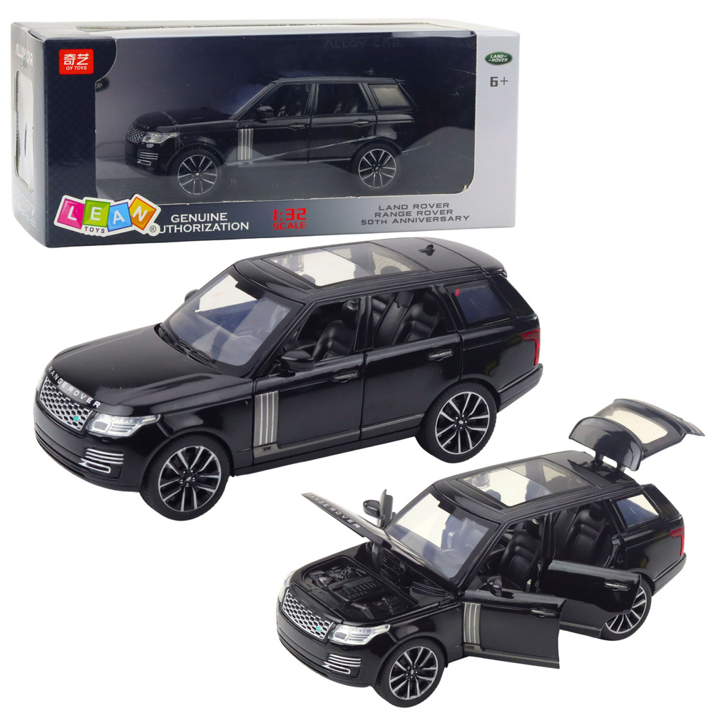 Model autíčka Range Rover 1:32 černý se zvukovými efekty – LEAN Toys — Celkový pohled