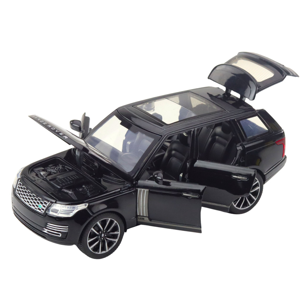 Model autíčka Range Rover 1:32 černý se zvukovými efekty – LEAN Toys — V provozu