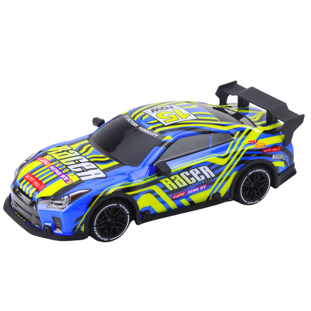 Závodní RC Auto Modro-Žluté s Pilotem pro Děti 8+ — Detail