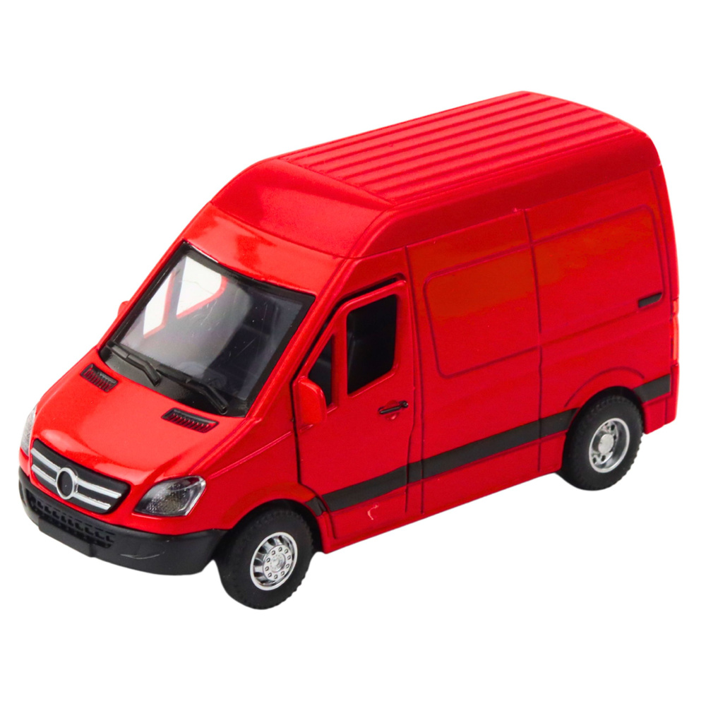 Kovový dodávkový vůz LEAN Toys červený se světly a zvuky — Detail