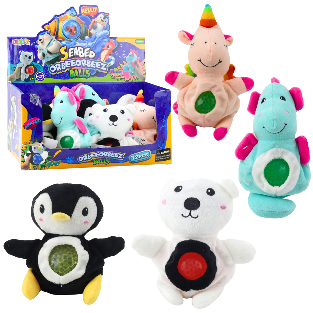 Senzorický Pluszak LEAN Toys s Vodními Kuličkami 20 cm — Celkový pohled