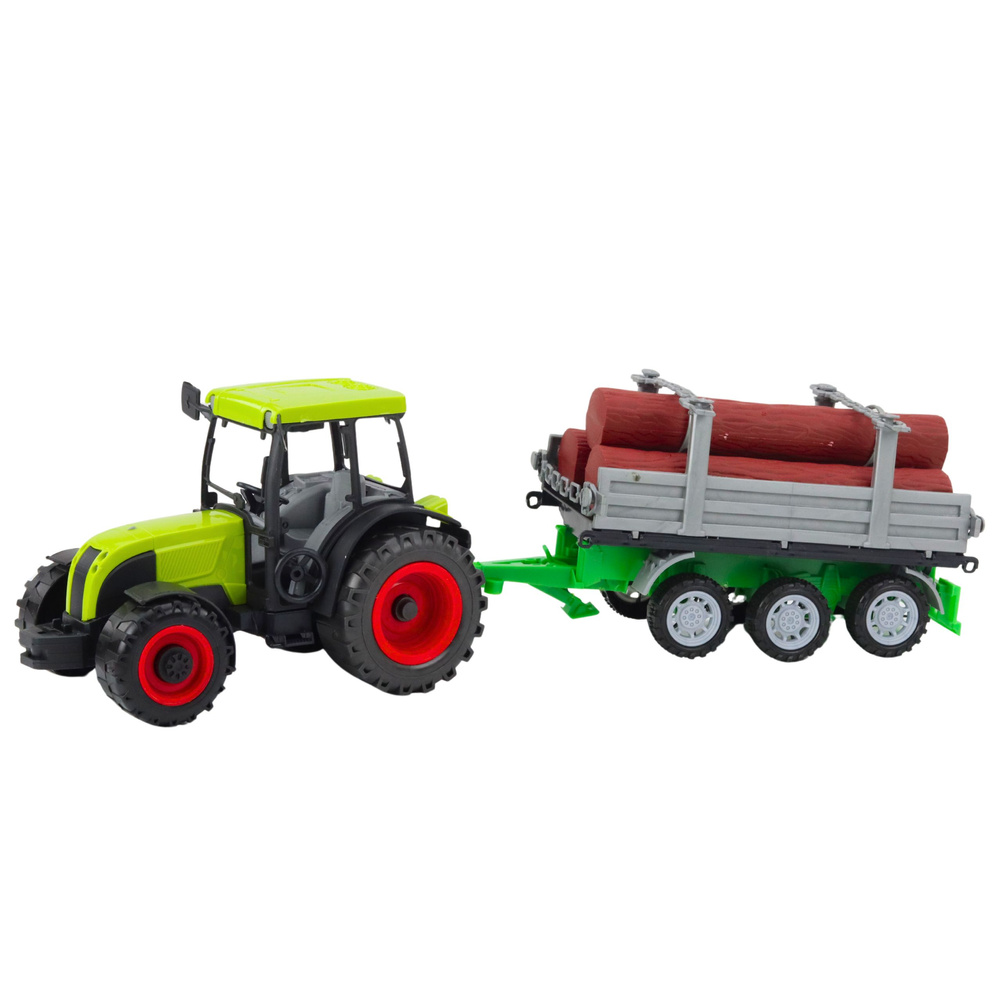 Traktor LEAN Toys s dřevěným přívěsem pro farmáře od 3 let — Detail