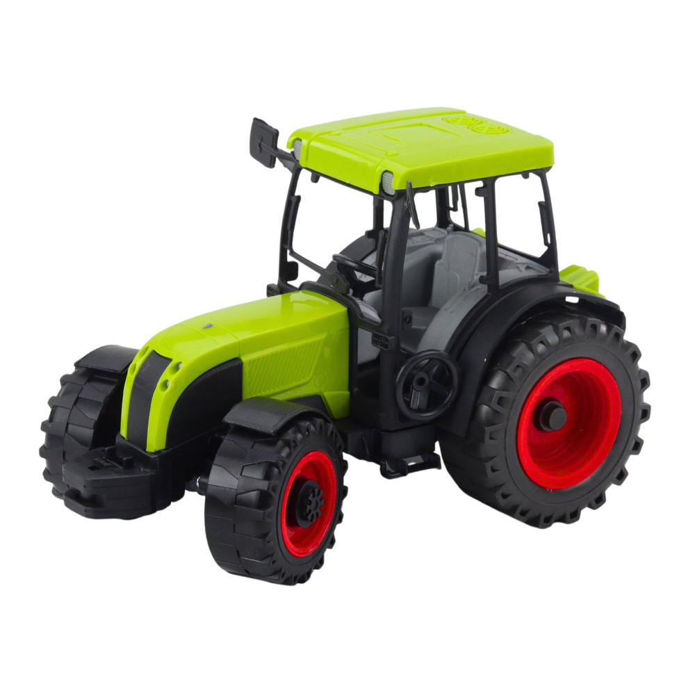 Traktor LEAN Toys s dřevěným přívěsem pro farmáře od 3 let — V provozu