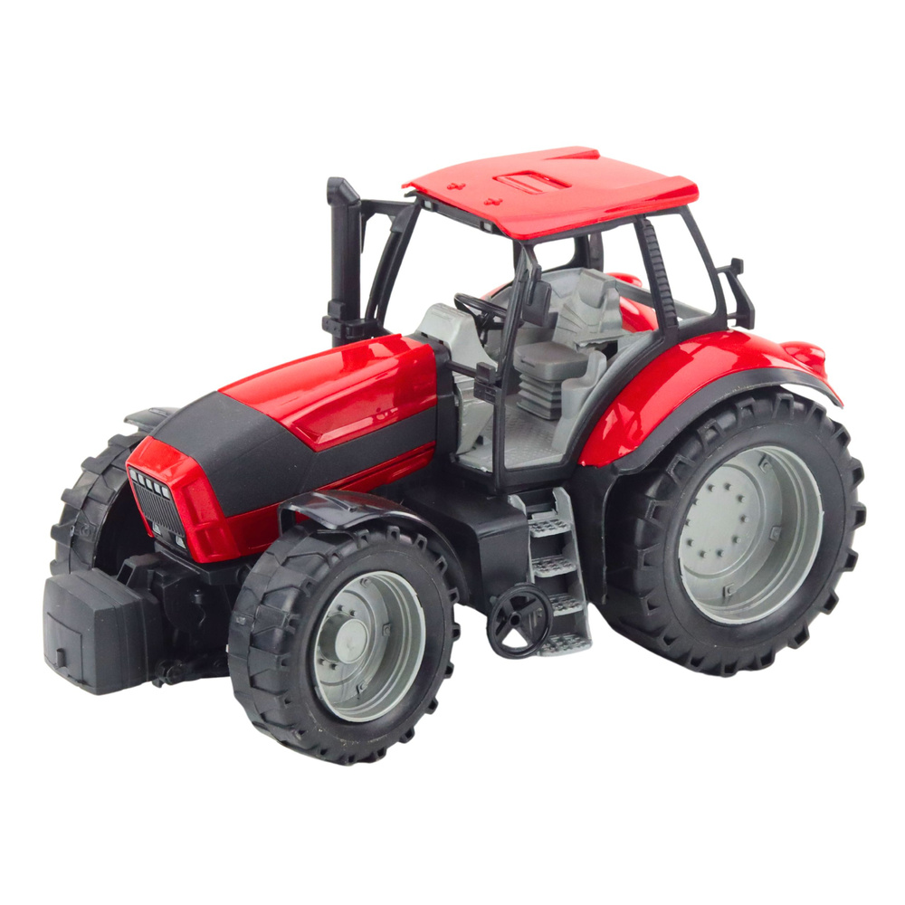 Traktor LEAN Toys s pluhem a zadním pohonem pro děti od 3 let — V provozu