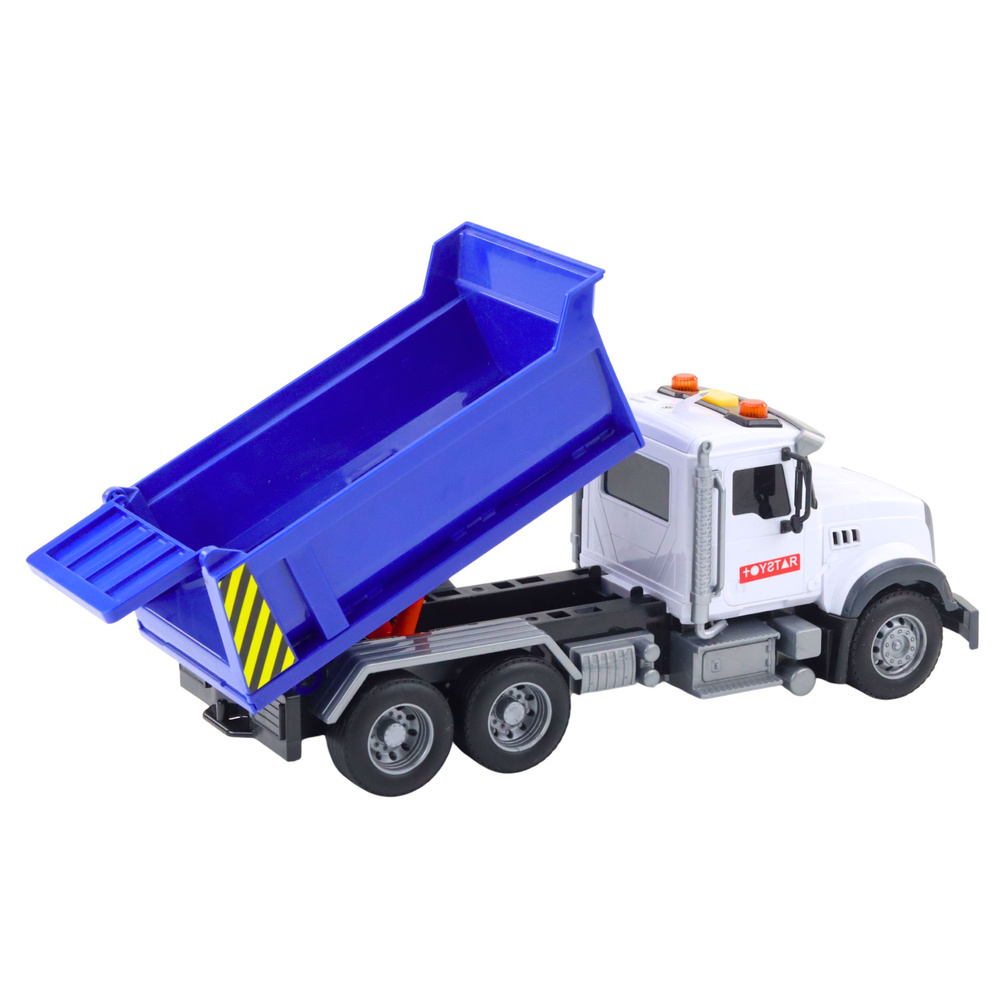 Nákladní auto sklápěčka LEAN Toys, modro-bílé, +3 let — V provozu
