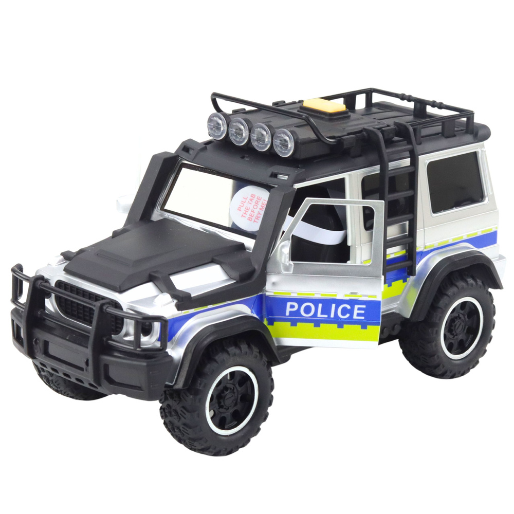 Policejní terénní vozidlo LEAN Toys s přívěsem na koně, +3 let, rozvoj motoriky — V provozu