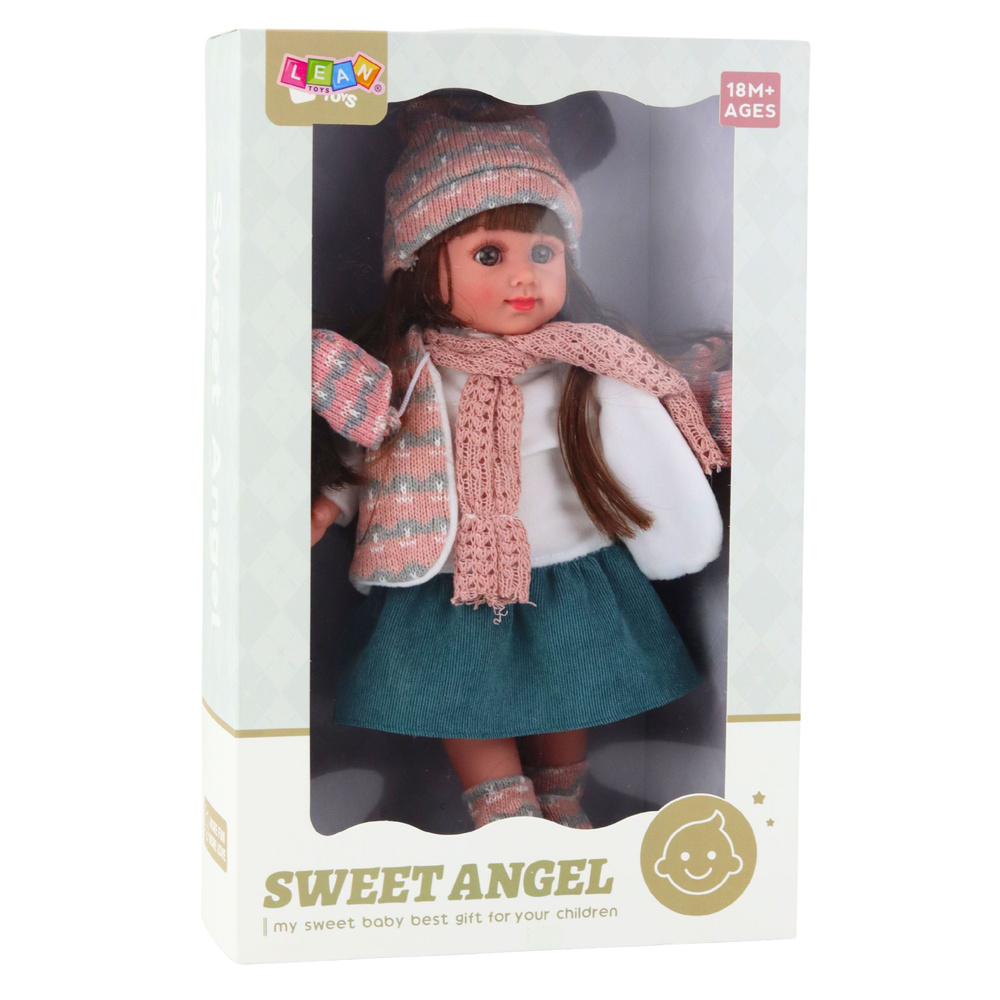 Panenka Sweet Angel v zimním oblečku s čepicí a šálou 36 cm LEAN Toys — Detail