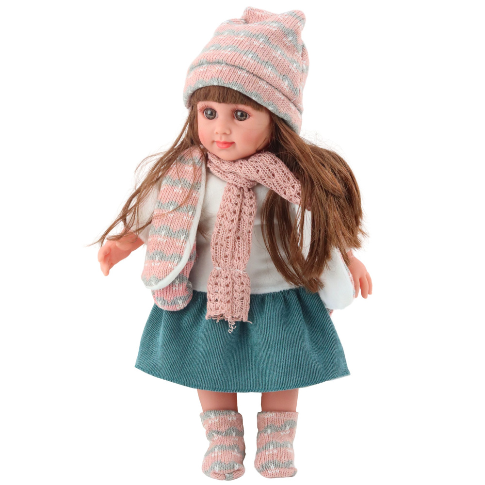 Panenka Sweet Angel v zimním oblečku s čepicí a šálou 36 cm LEAN Toys — V provozu