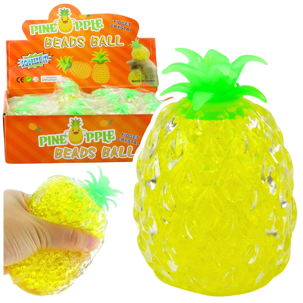 Antistresový ananas LEAN Toys s hydrogelovými kuličkami — Celkový pohled
