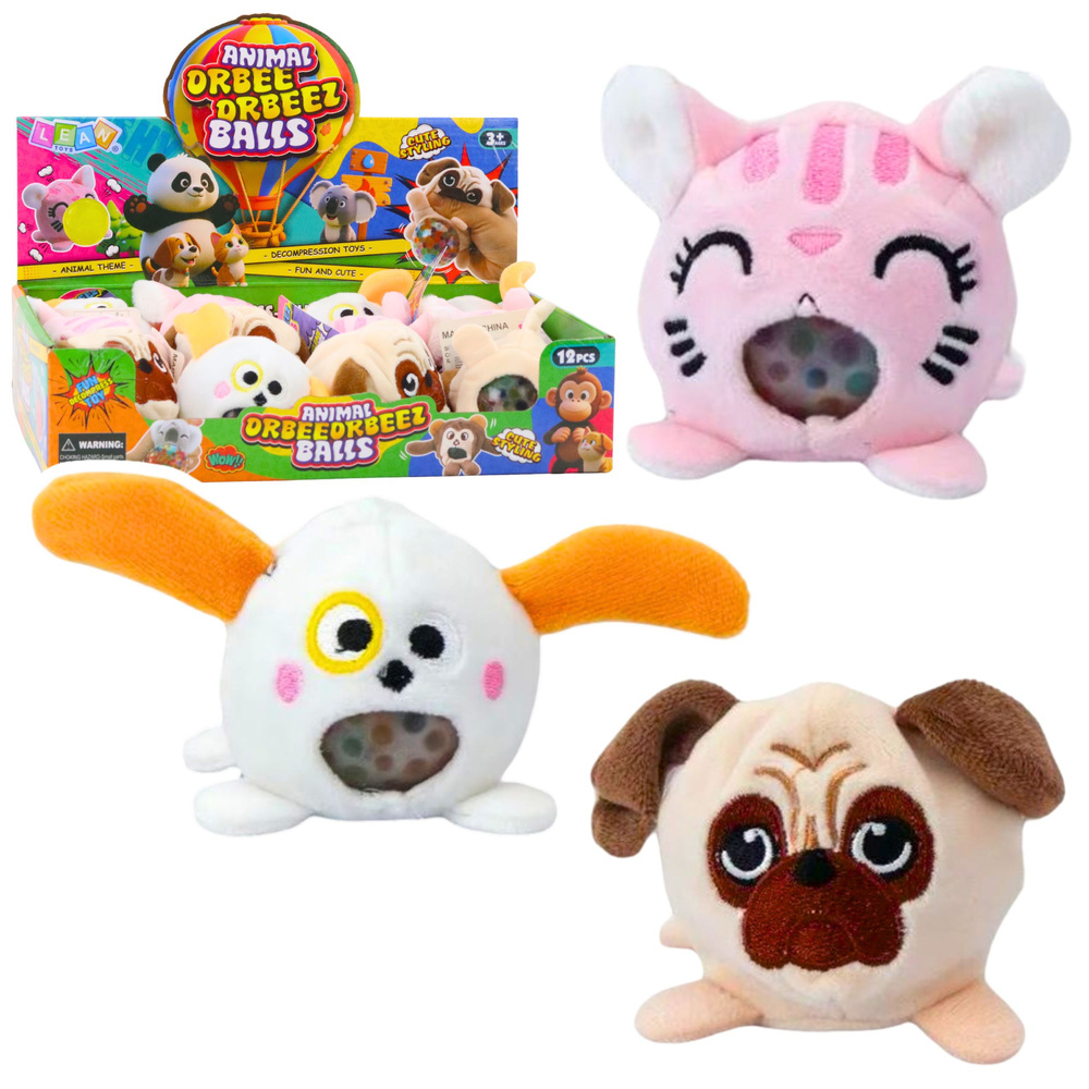 Plyšový mazlíček LEAN Toys s vodními kuličkami – sensorická hračka pro děti od 3 let — Celkový pohled