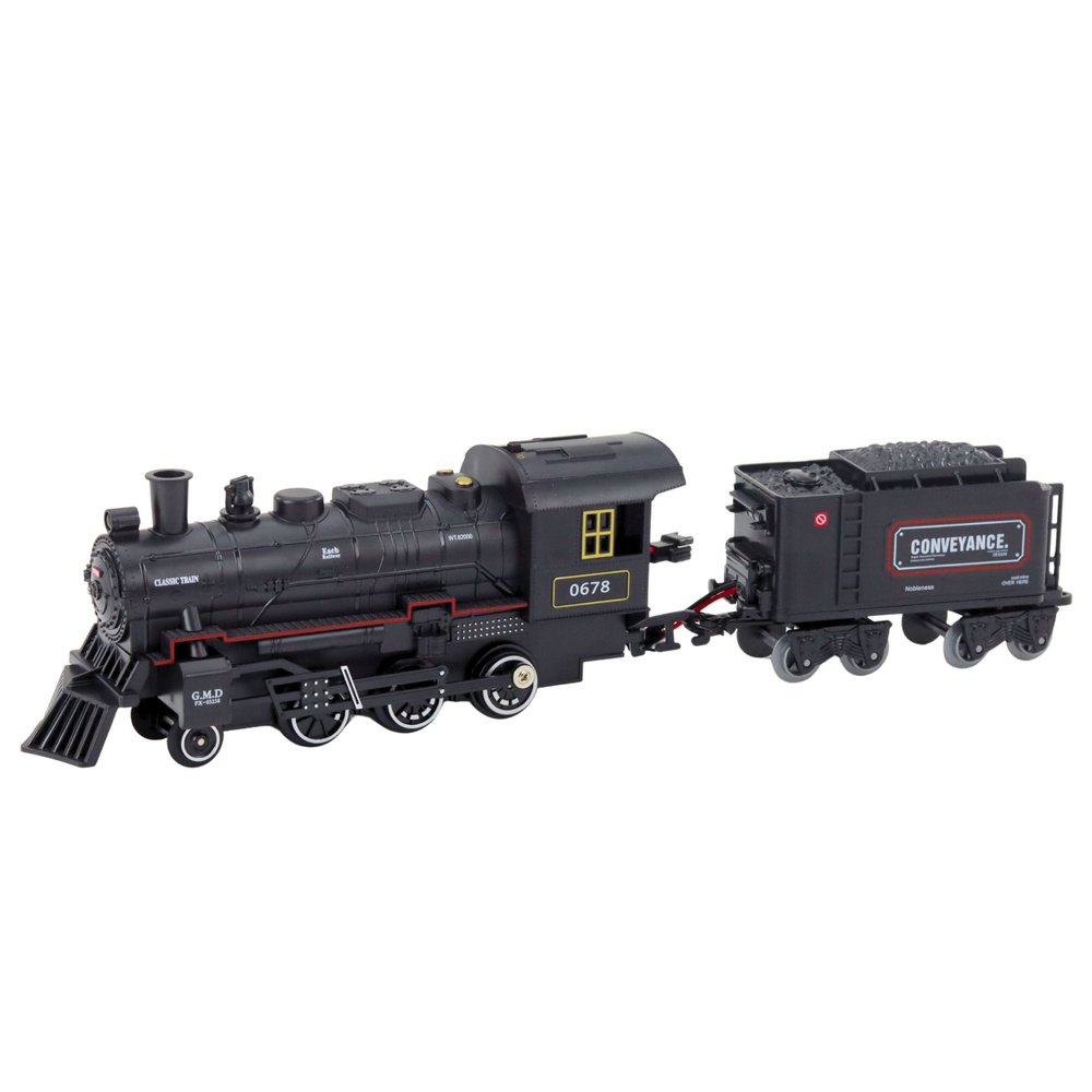 Elektrická lokomotiva LEAN Toys s kouřem a světly, +3 let, 38 cm výška — Detail lokomotivy