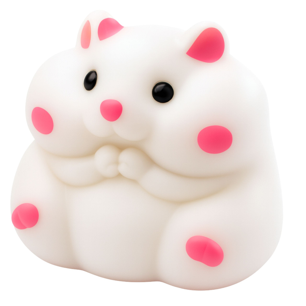 Gniotek proti stresu - Bílý senzorický chomík 5 cm — V provozu