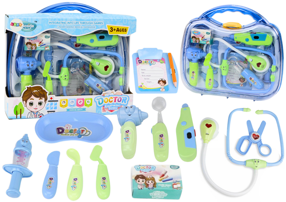 Dětský Lékařský Set v Kufříku s Efekty - Modrý