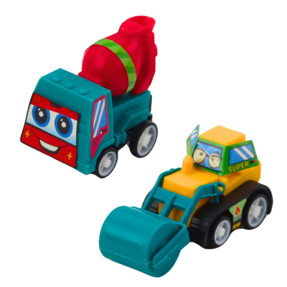 Stavební auta LEAN Toys s pull back mechanismem – 6 kusů v tašce — Detail