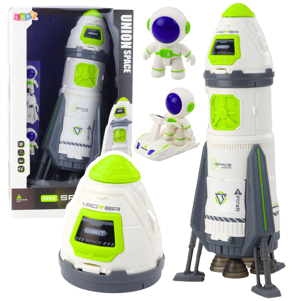 Interaktivní raketa LEAN Toys s astronauty a zvuky pro děti od 3 let — Celkový pohled