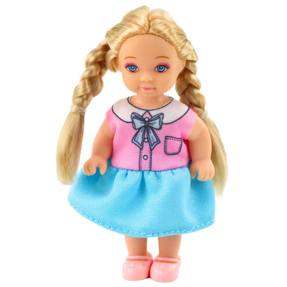 Panenka LEAN Toys Kaibibi 12 cm s dlouhými vlasy a barevným oblečením — V provozu