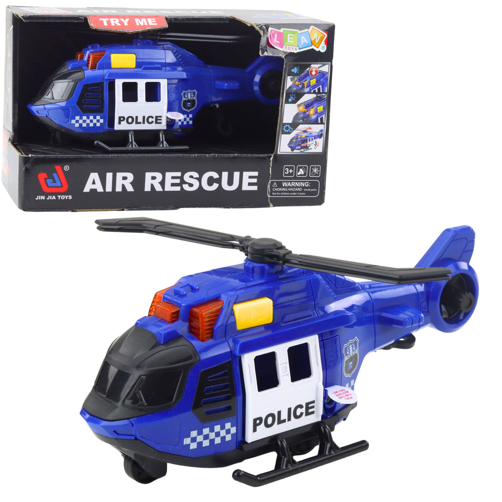 Policajná helikoptéra so svetelnými a zvukovými efektmi – modrá