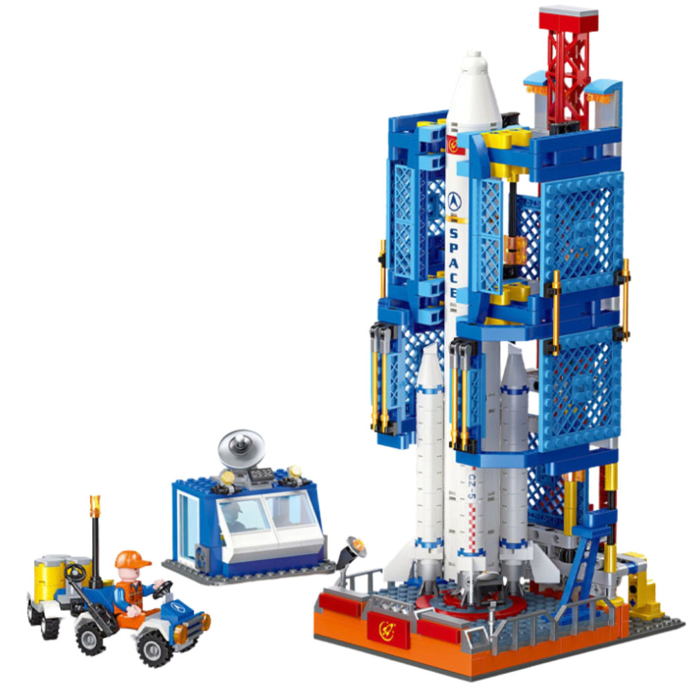 Stavebnice raketa a platforma LEAN Toys 668 dílů — Detail