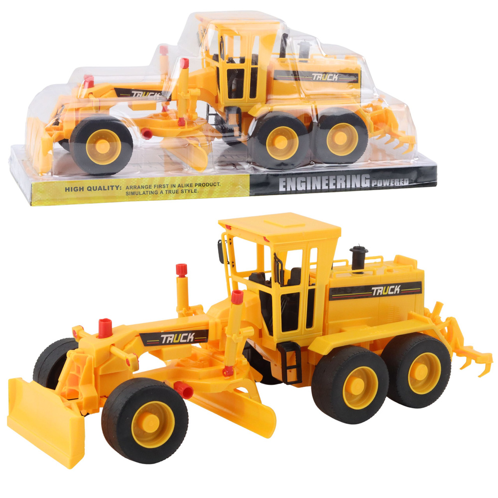 Stavební grader LEAN Toys s pohyblivými částmi pro děti od 3 let — Celkový pohled