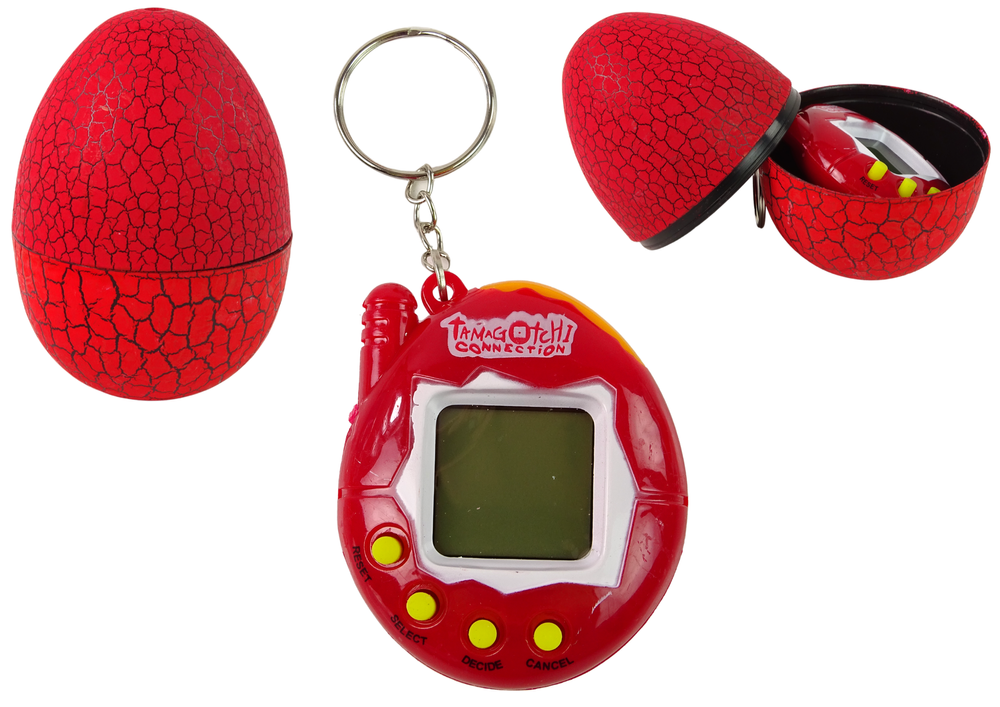 Elektronické Zvířátko Tamagotchi v Červeném Vajíčku - Interaktivní Hračka pro Děti 3+
