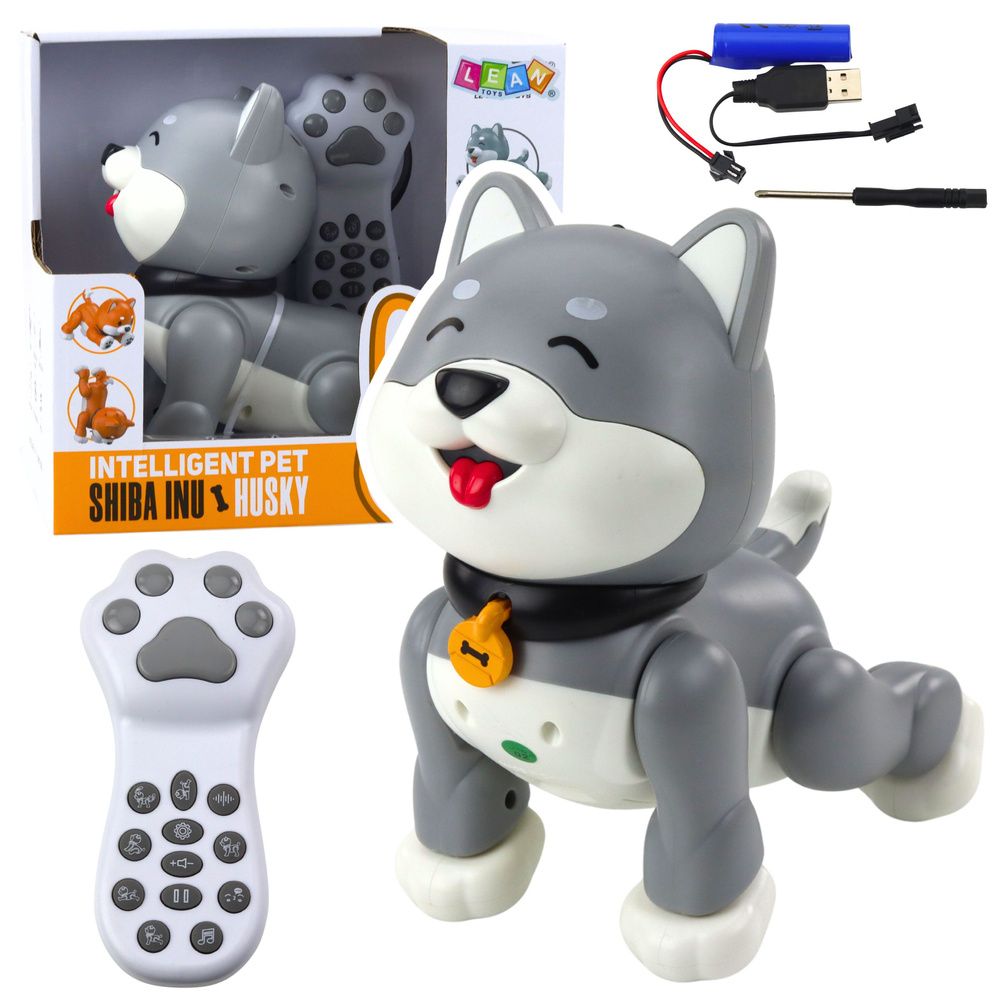 LEAN Toys Interaktivní Robo Pes Husky - hlasové ovládání, programování, pro děti od 3 let — Celkový pohled
