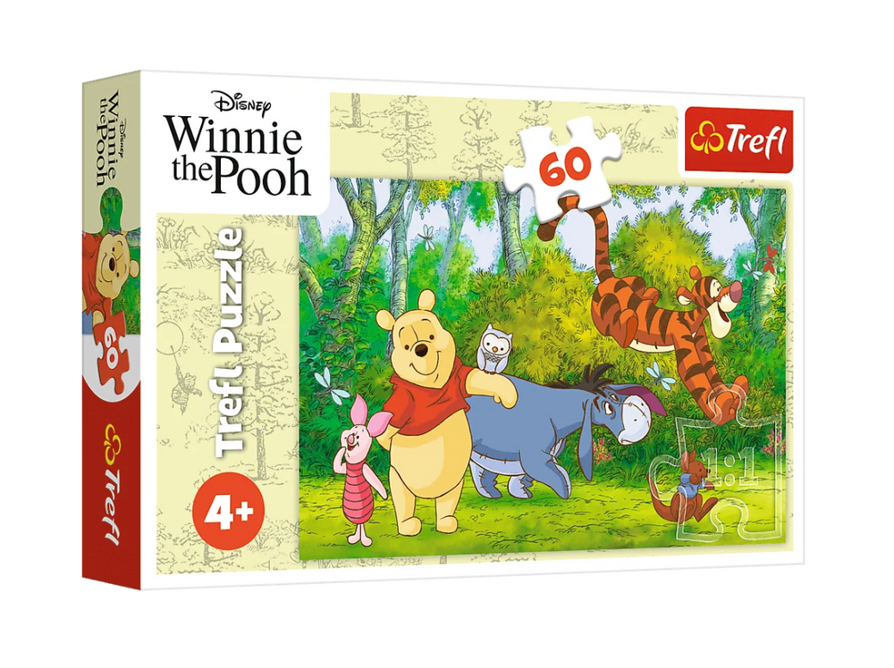 Disney Puzzle 60 dílků - Medvídek Pú - Smaczné Rozptýlení - Eco Friendly - Trefl 17411 — Celkový pohled