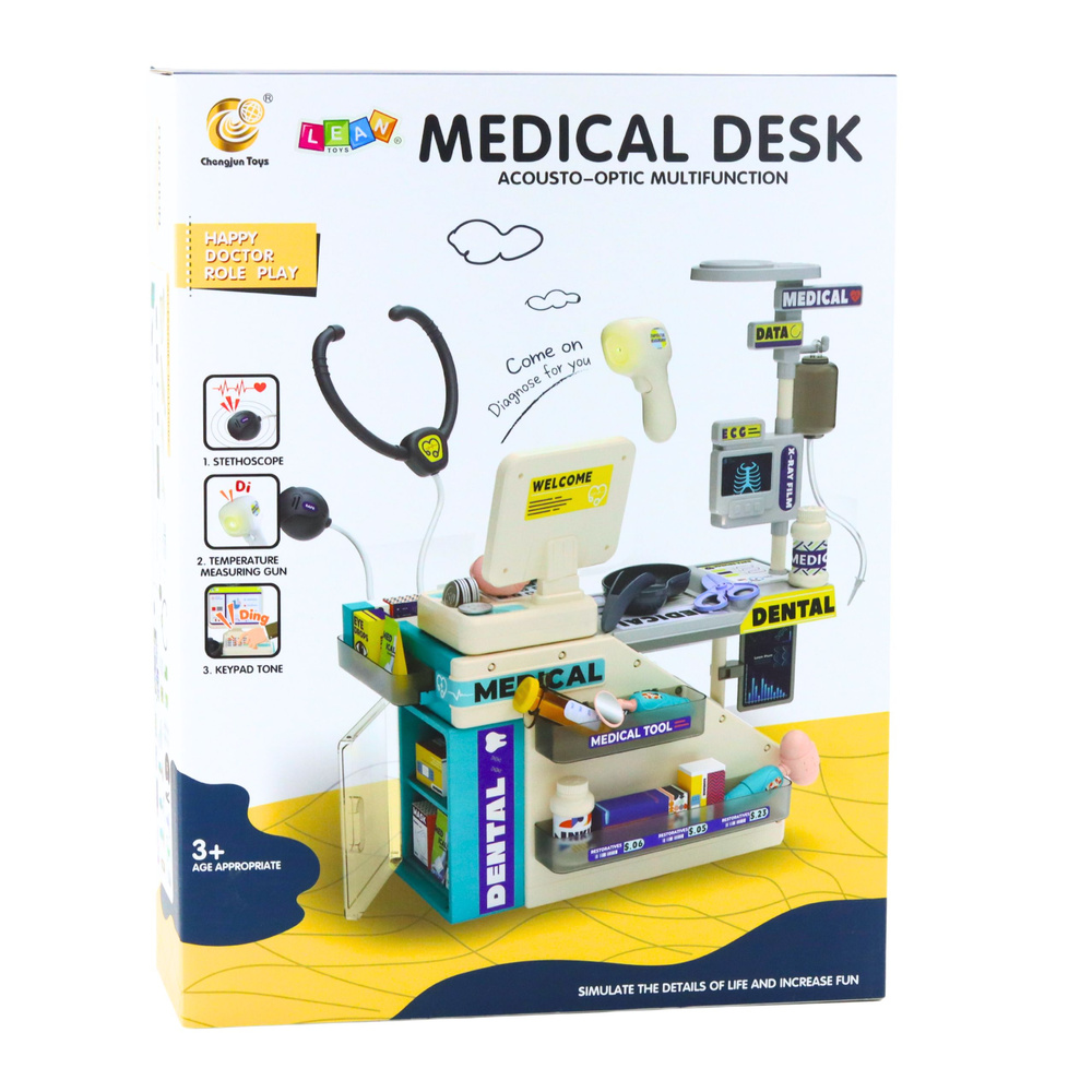 Lékařský set LEAN Toys se světlem a zvukem pro děti od 3 let — V provozu