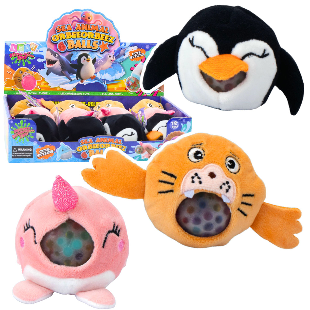 Plyšák s vodními kuličkami LEAN Toys, 6 cm, +3 let — Celkový pohled