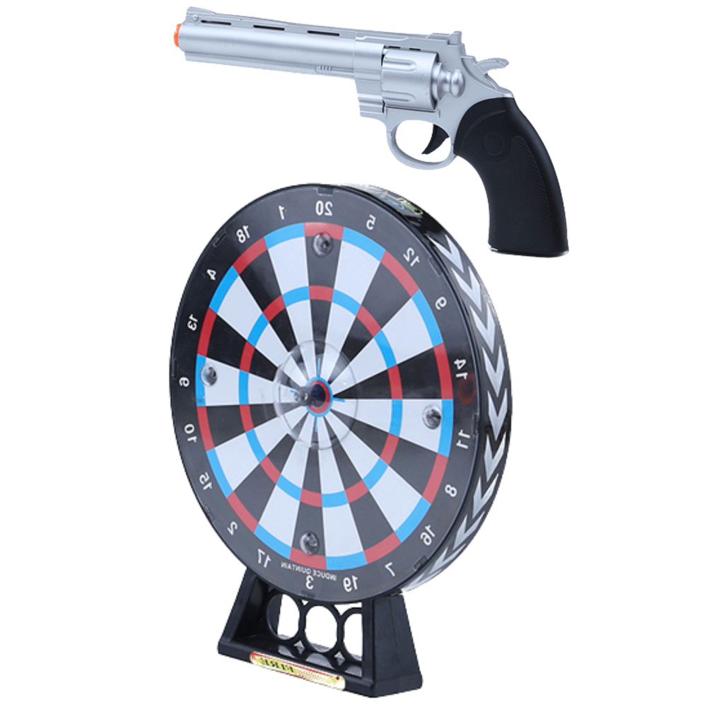 Laserový revolver LEAN Toys s terčem – bezpečná hra pro děti od 3 let — Detail