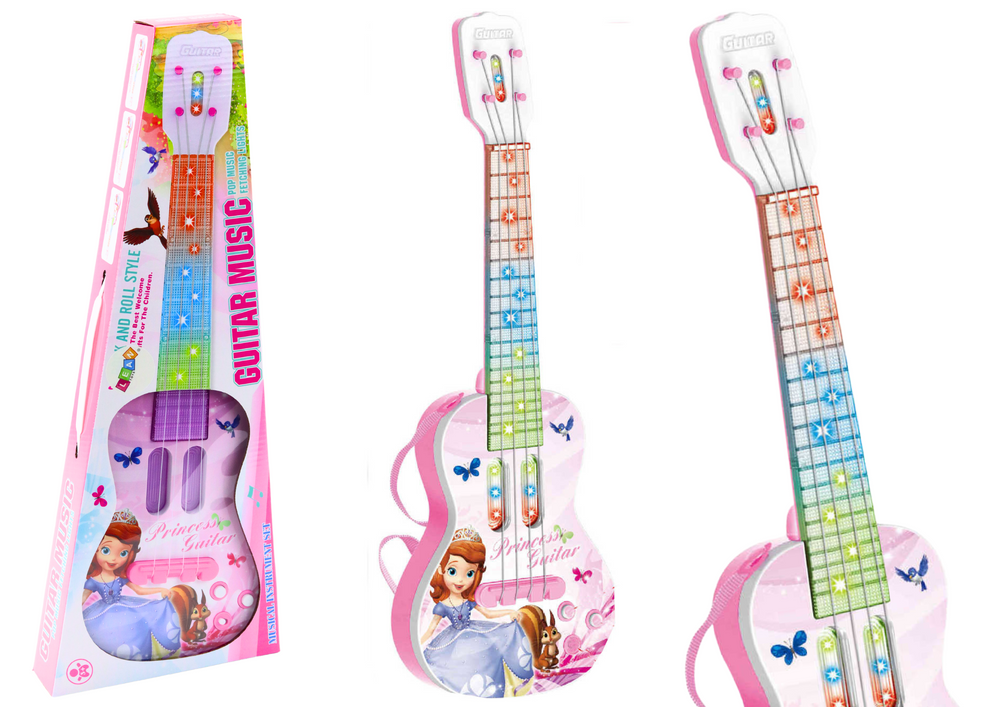 Dětská Elektrická Kytara Princezna Růžová Světla a Melodie