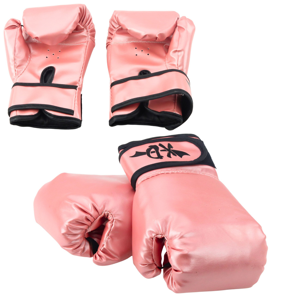 Rukavice boxerské perlově růžové LEAN Toys 6 oz — Celkový pohled