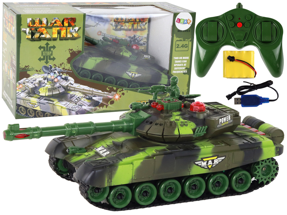 Velký Vojenský RC Tank s 360° Střelbou
