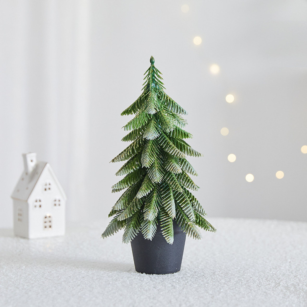 Umělý Vánoční Stromek ve Stříbrném Květináči 32 x 12 cm - LEAN — V provozu