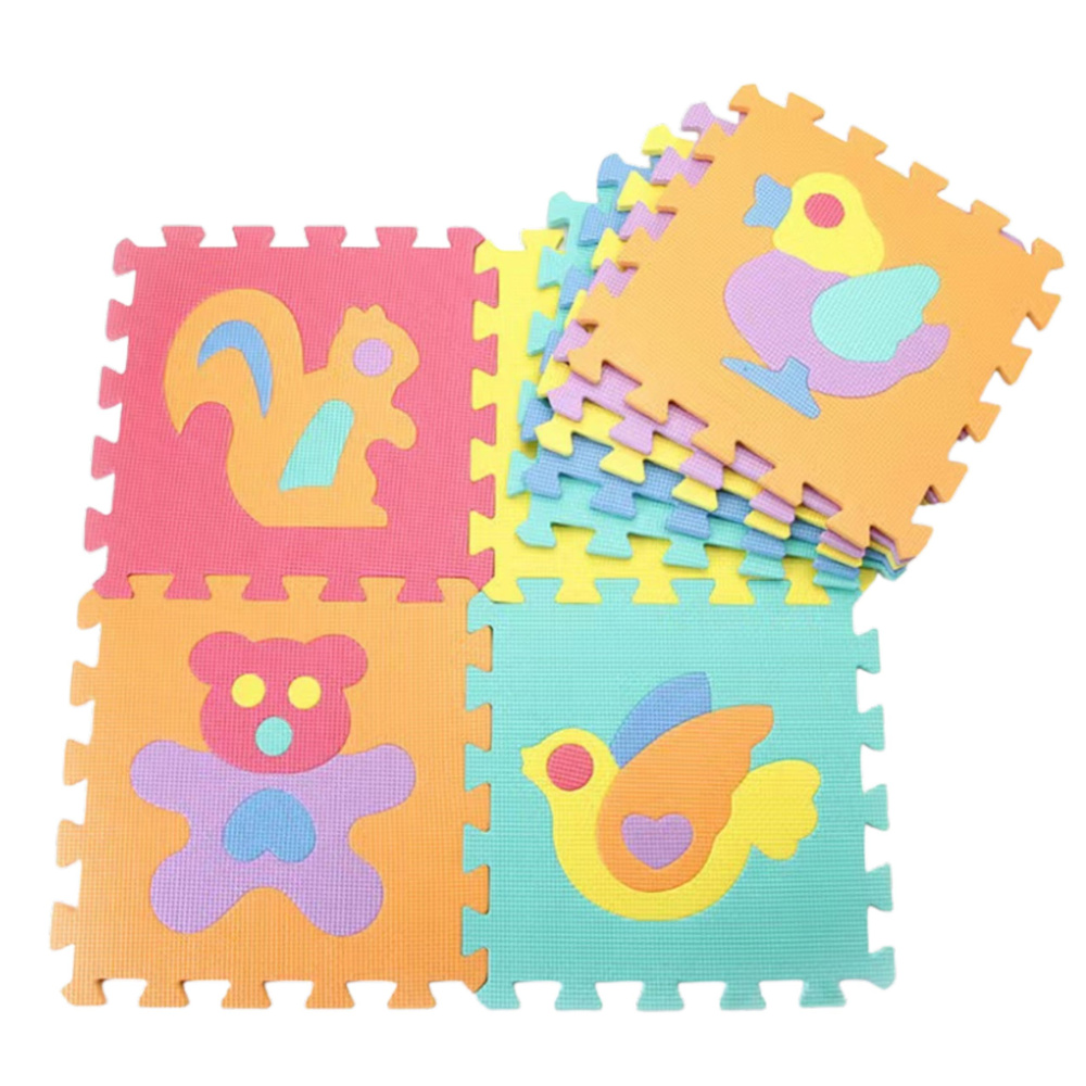 Pěnová podložka puzzle Zvířata LEAN Toys, 9 kusů, bezpečné hraní, CE a EN71 certifikát, od 3 let — Detail