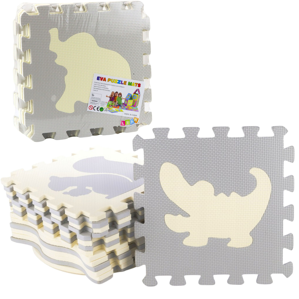 Pěnová puzzle podložka LEAN Toys s motivem zvířátek pro děti od 3 let — Celkový pohled