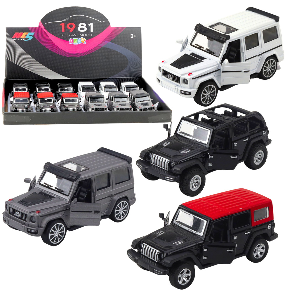 Kovový model SUV s otevíracími dveřmi a světly LEAN Toys 5 x 6 x 12 cm — Celkový pohled