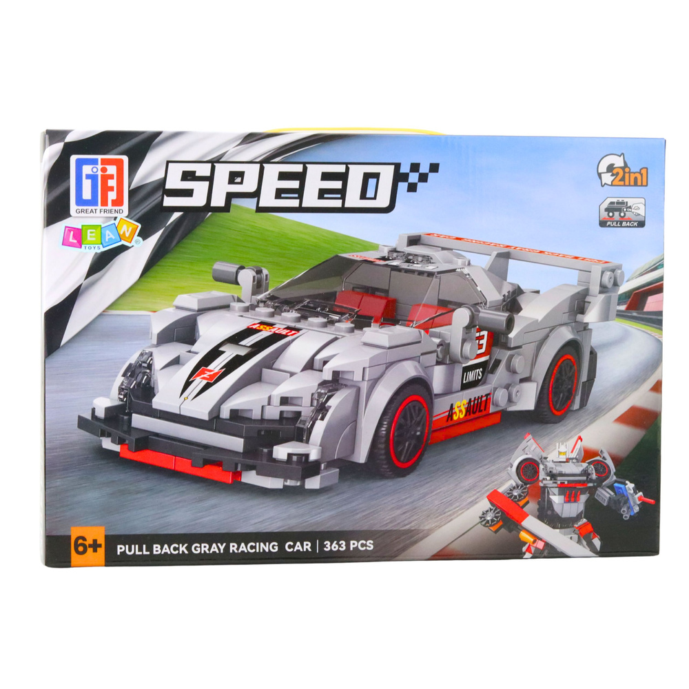Konstrukční stavebnice LEAN Toys - Sportovní auto & robot, 363 dílků, pro děti od 3 let — V provozu