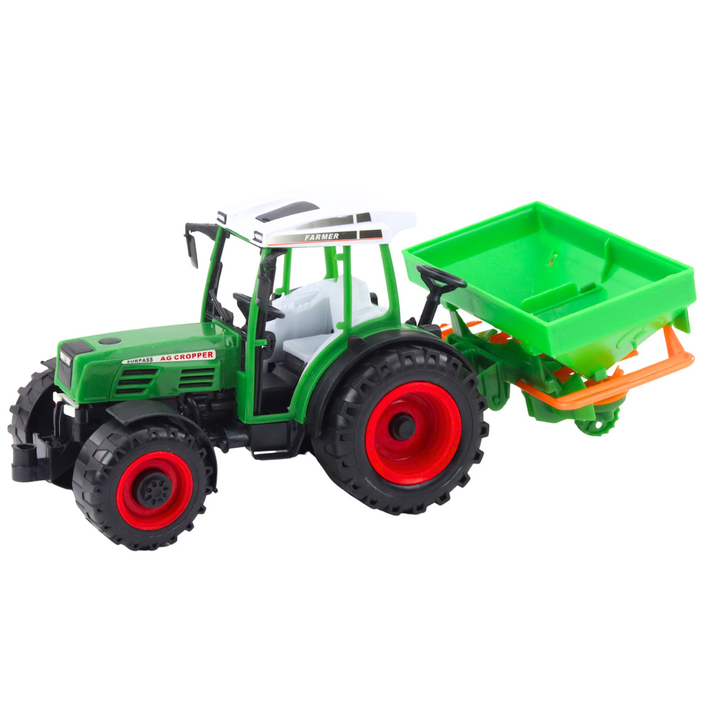 Traktor LEAN Toys s realistickým sejkačem, červeno-zelený, pro děti od 3 let — Detail siewniku